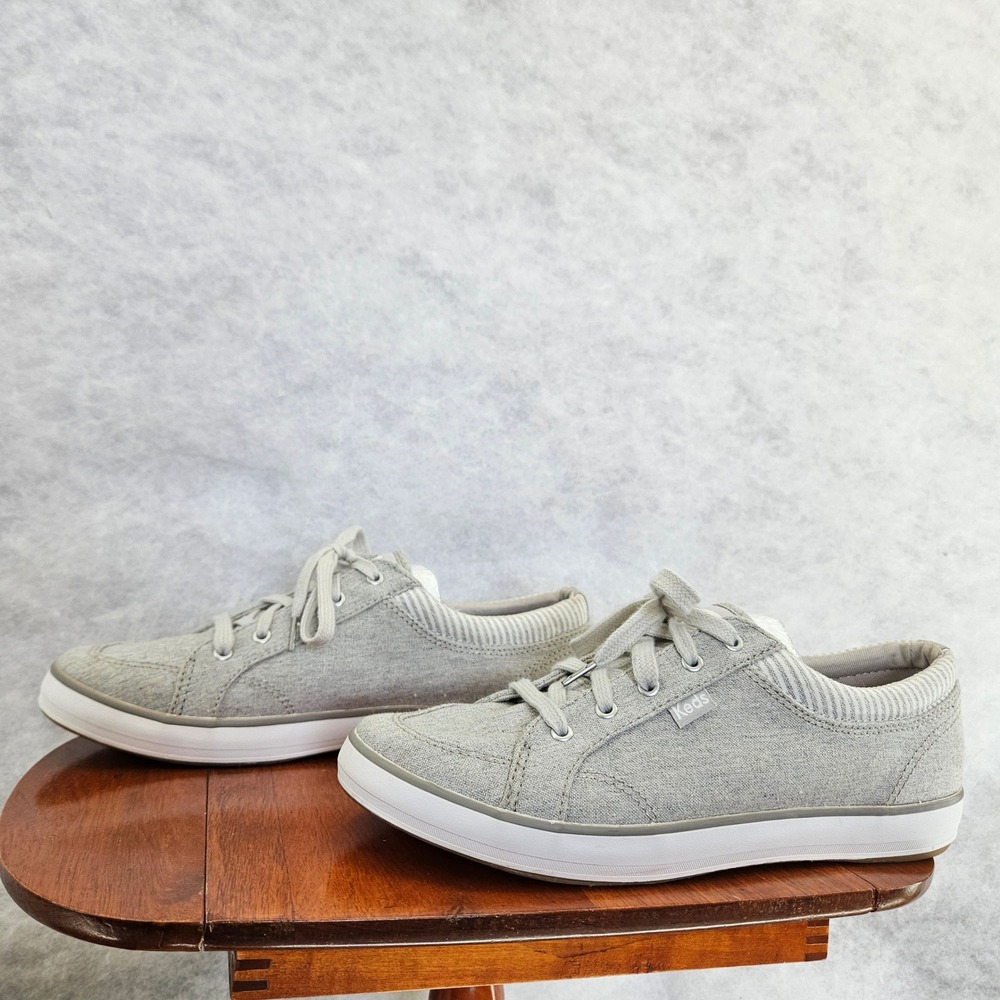 Keds‎ Womens WF61858 Gray Canvas Lace Up Sneakers Size 7 Casual Shoes Like New - Picture 4 of 9